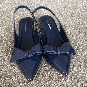 Marc Fisher Navy Bow Slingback Heels